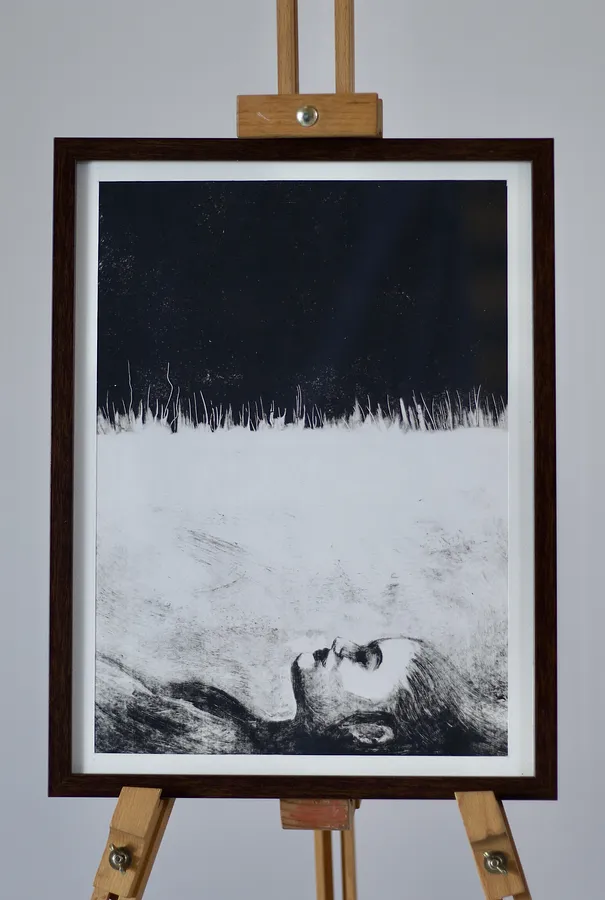 Зображення "Night Under the Skin " від Anastasiia Stasiuk , розмір: 33,5*48 cm, матеріали: Олія, медіум: Графіка, місто: Львів, серія: Монотипії
