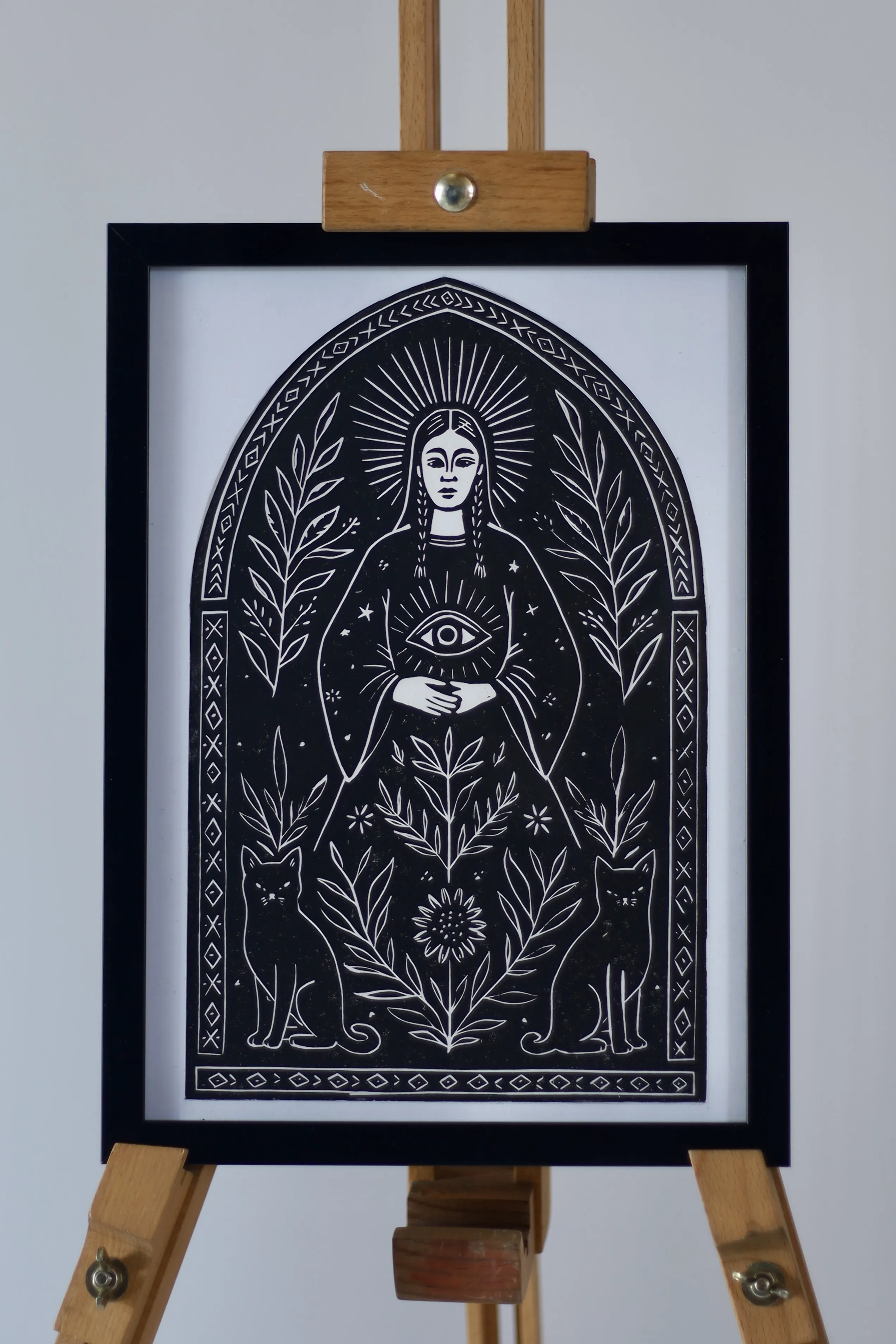 Зображення "All-seeing Eye" від Anastasiia Stasiuk , розмір: 21*30, матеріали: Лінолеум, чорнило, медіум: Графіка, місто: Львів, серія: Ліногравюри, ціна: $140